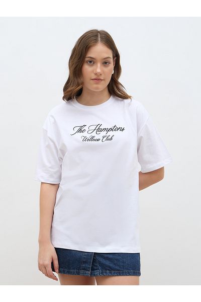 Styli Slogan Print Oversized T-Shirt