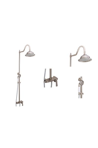 Trendy's 3-function shower column, satin stainless steel look, TRENDY S
