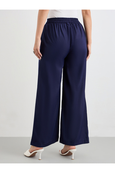 Styli Solid Wide Leg Pants with Drawstring