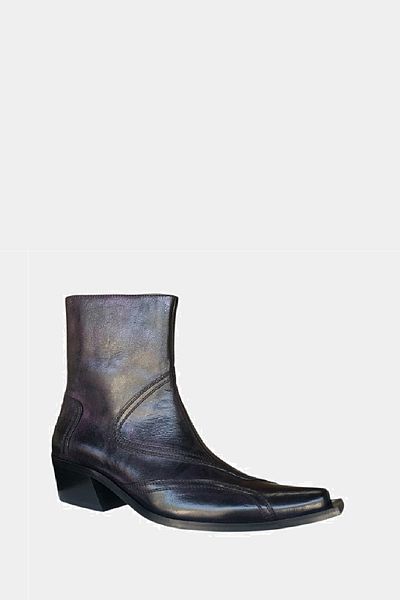 DOKA Men's Western Boots 45391488 Black - Claret Red