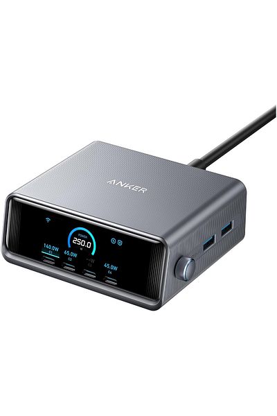 Anker Prime 250w Ultra-fast Gan Charger And Charging Station Black