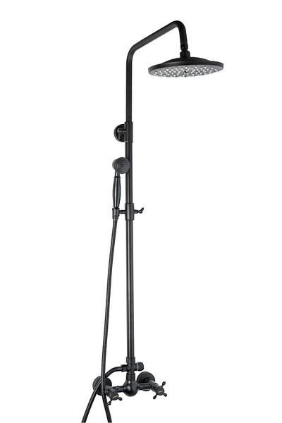 Trendy's Coloana de dus TRENDY’S, cu doua functii, montare pe perete negru antichizat
