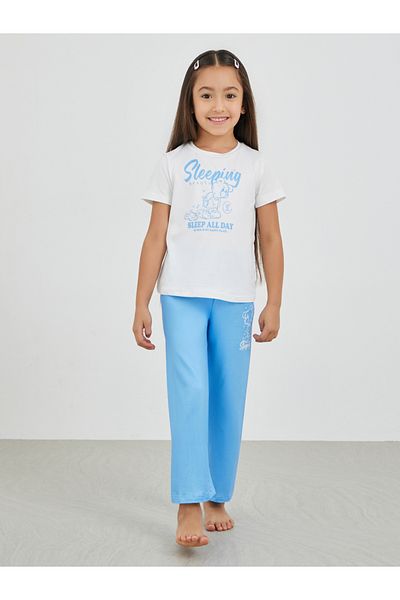 Styli Slogan Bear Print T-Shirt and Pyjama Set
