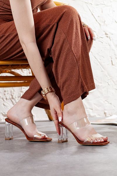 Adım Adım Women's Transparent Banded Heeled Slippers
