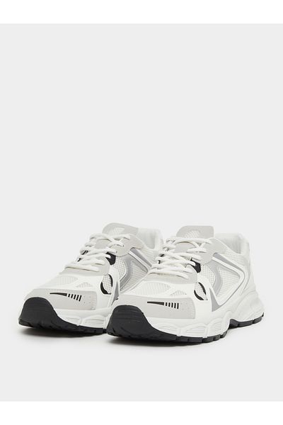 Styli Textured Lace Up Chunky Sole Sneakers