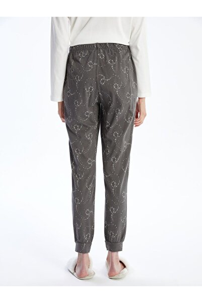 LC Waikiki Gri Beli Lastikli Desenli Kadın Jogger Pijama Altı