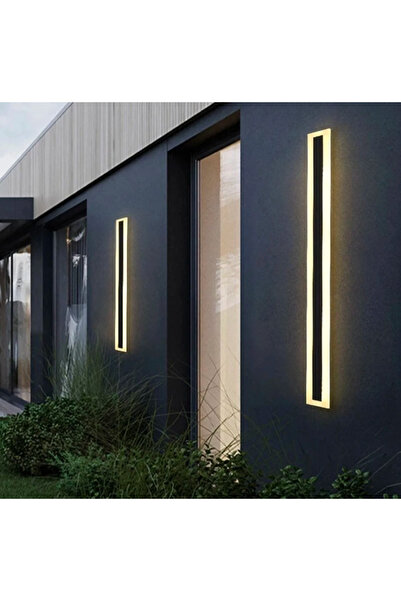 LUXXO Aplicație LED pentru interior/exterior, rezistent la praf/umezeală, Line 90cm, 24W, negru