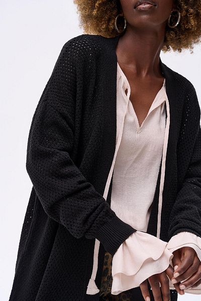 Blue Shadow Mila Women's Cardigan Black