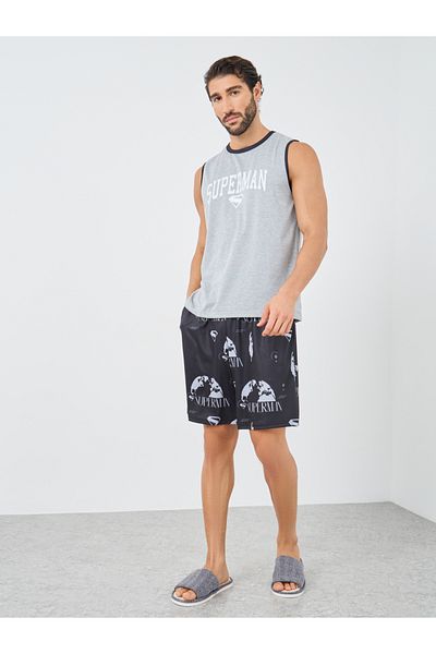Styli Superman Slogan Print Tank and Shorts Set