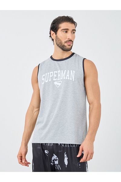 Styli Superman Slogan Print Tank and Shorts Set