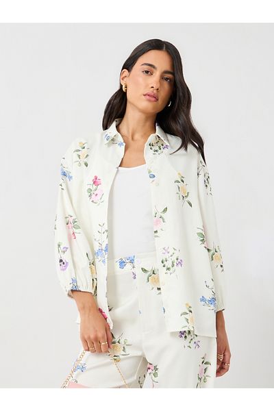 Styli Floral Print Balloon Sleeves Buttoned Shirts