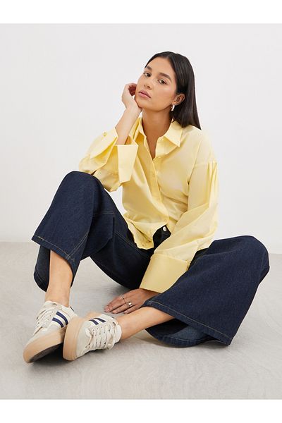 Styli Yellow Oversized Button-Down Shirt for Women