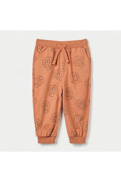 Juniors All-Over Lion Print Joggers with Drawstring Closure