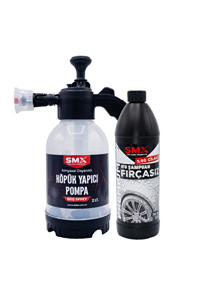 SMX %60 Cilalı Fırçasız Oto Şampuanı + KÖPÜK Yapıcı Basınçlı Pompa 2 Litre
