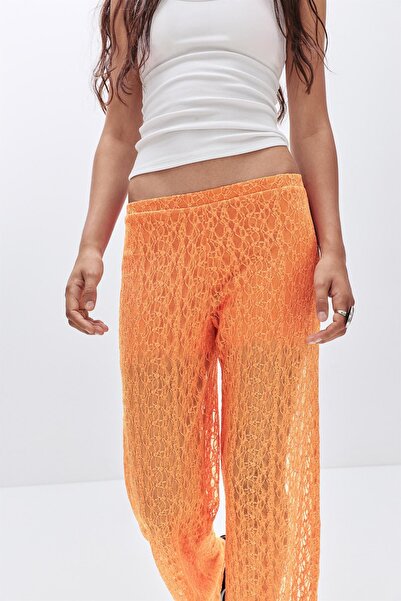 Pull & Bear Dantel geniş paça pantolon