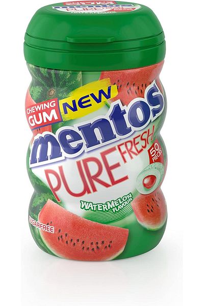 Mentos Pure Fresh Watermelon 50pices --- منتوس غلك محشي بالبطيخ 50حبة