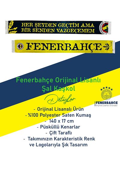 Fenerbahçe Original Licensed I Can'T Give up on You Satin Shawl Scarf