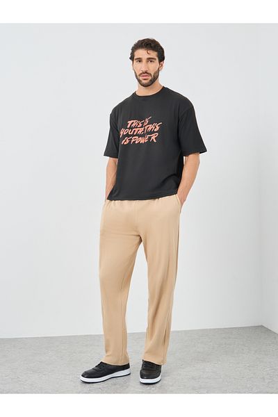 Styli Slogan Print Round Neck Oversized T-Shirt