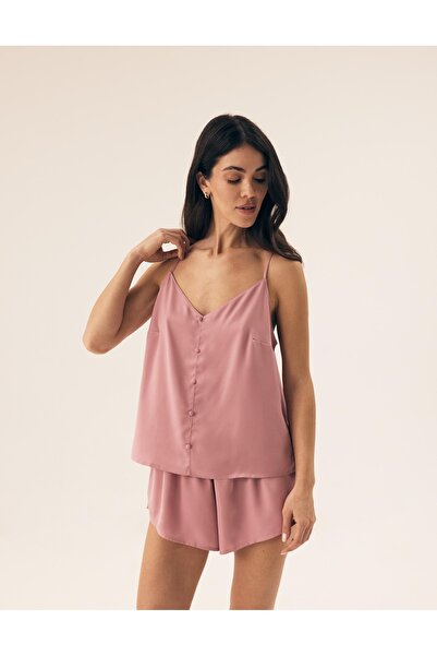 ESOTIQ Pijama pentru femei, set din două piese, bluză și pantaloni scurți cu ...