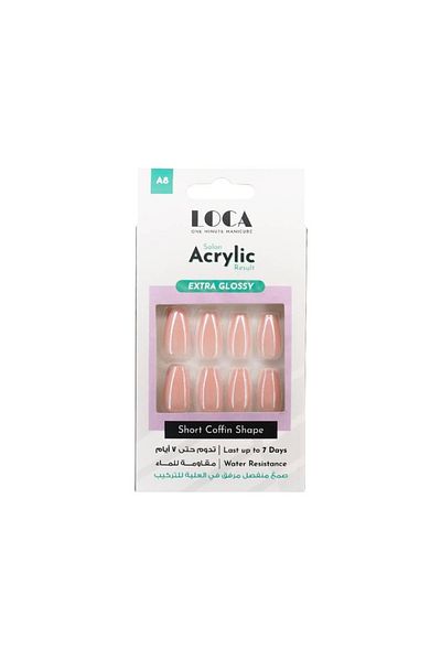 loça Acrylic Artificial Nails Coffin Shape by Luka - A 8