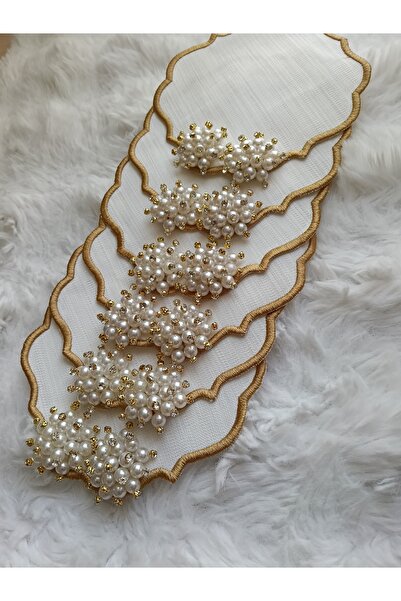 ZEYNEP ELA Kahve yanı kokteyl sunum peçete 6 adet incili