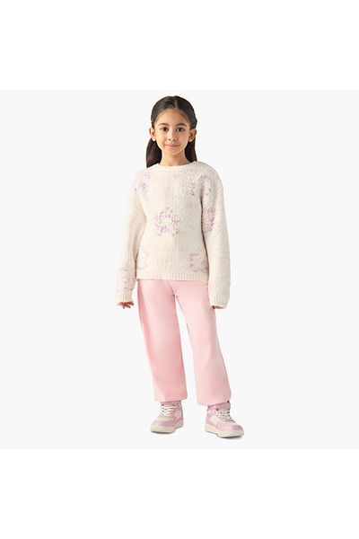 Juniors Textured Sweater with Long Sleeves