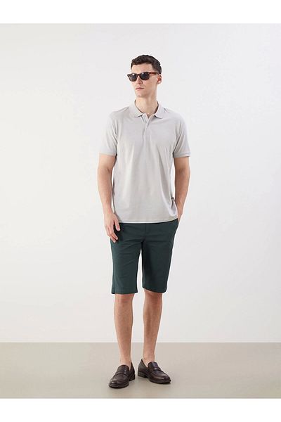 LC Waikiki Ανδρικό μπλουζάκι LCWAIKIKI Classic γκρι γιακά πόλο με κοντό μανίκι