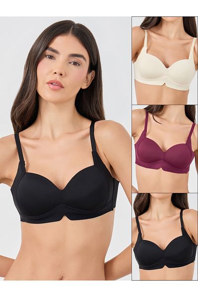 Styli Pack of 3 - Solid Padded Non-Wired T-Shirt Bra