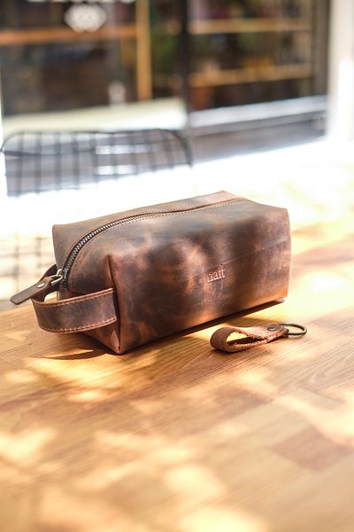 naft Medium Size - Voyager - Hakliki Leather Practical Handbag - Doppkit - Set with Keychain Gift