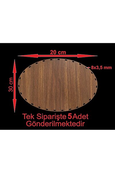 ASUDE HEDİYELİK Drvena 30x20 cm 5 komada orah Bambus pladnja za pletenje Supl...