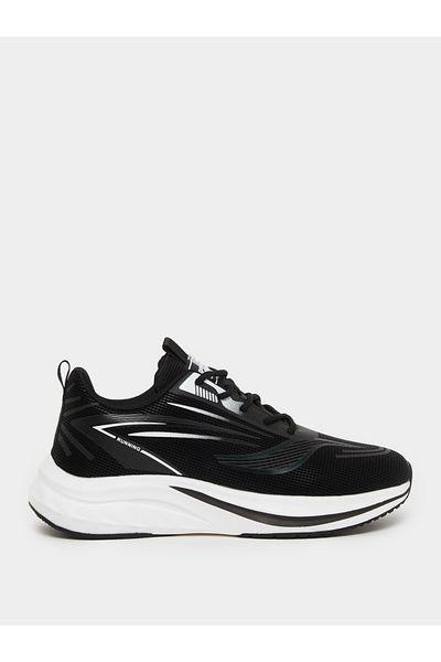 Styli Printed Panelled Lace Up Sneakers