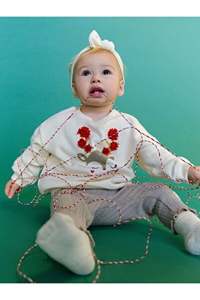 LC Waikiki Lcw Baby New Year's Themed Baby Girl Sweatshirt and Leggings Set of 2