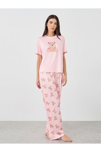 Styli Bear Graphic Print T-Shirt and Pyjama Set