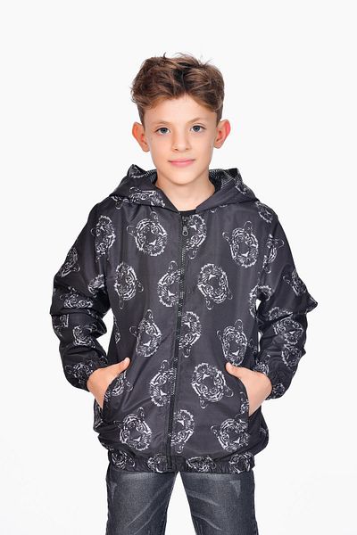 Kamex Lion Printed Hooded Boy's Coat Raincoat