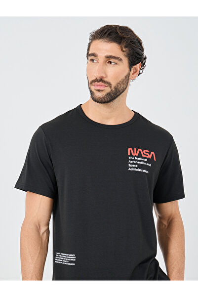 Styli NASA Slogan Print Short Sleeve T-Shirt and Shorts Set