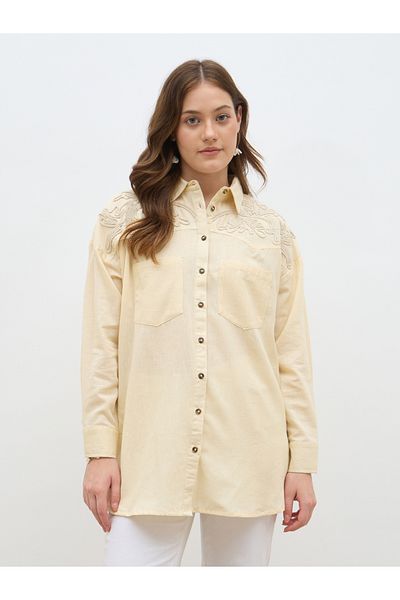 Styli Embroidered Oversized Dropped Shoulder Shirt