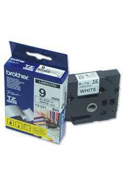 Brother Bandă adezivă P-Touch neagră pe alb, TZ221