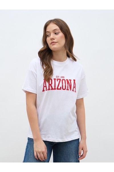 Styli Slogan Print Boxy Fit Short Sleeve T-Shirt