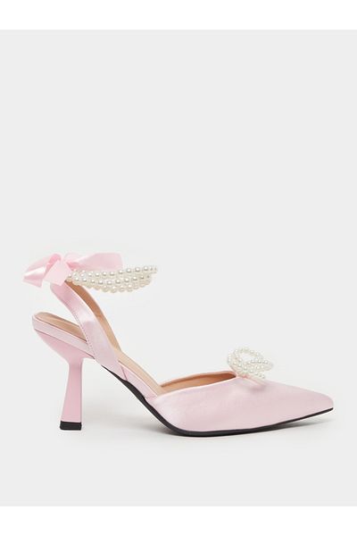 Take Two By Styli Ankle Strap Pearl Kitten Heel Sandals