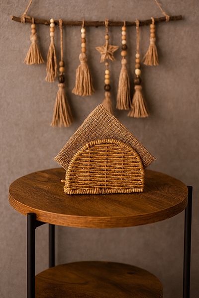 Kitchen Life Suport pentru șervețele din ratan oval din răchită