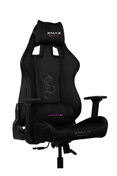 XMAX / Rio Pus Balerion Terletmez Kadife Kumaş Siyah Gaming Oyuncu Koltuğu / 120 Kg Taşır