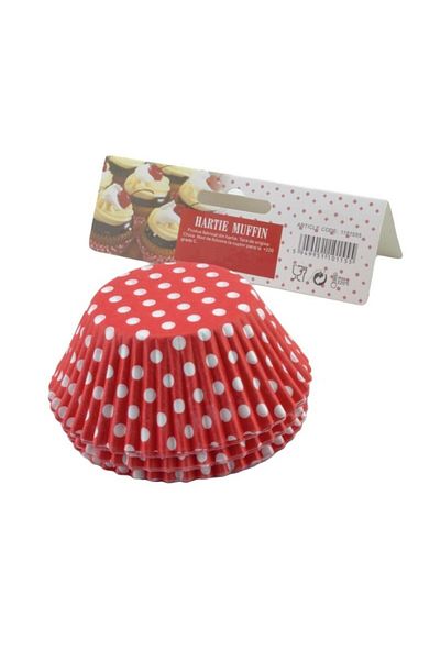gogiva Muffin paper set, Red with white polka dots, 2.5x6 cm, 100 pcs