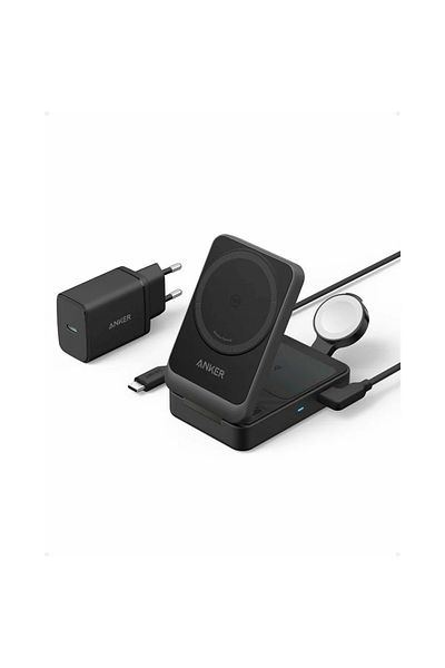 Anker Încărcător wireless, „MagGo” 15W, 3 în 1, pliabil, 3 x wireless, negru, „B2557311”