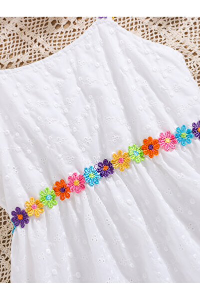 Take Two By Styli Schiffli Look Lace Flower Detail Cami Dress