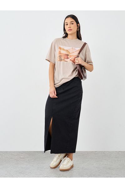 Styli Front Graphic Print Oversized T-Shirt
