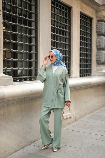 LOCCO Women's Double Breasted Collar Suit Mint Green