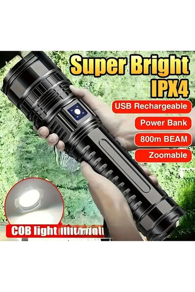 FAVBOX Hasuba Hs-233 Güçlü Led El Feneri Yüksek Güç Işık Şarj Edilebilir Takt...