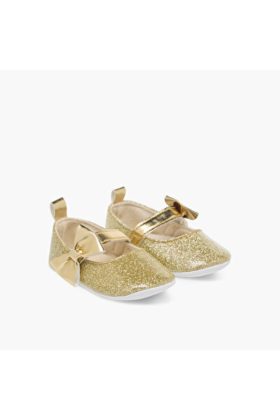 Juniors Embellished Bow Accent Booties with Hook and Loop Closure