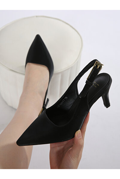 Sneak-a-Peek By Styli Slingback Pointed Toe Stiletto High Pumps