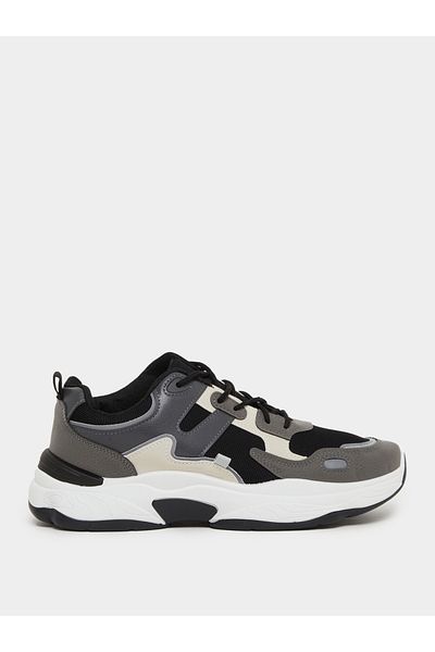 Styli Color Block Chunky Sole Lace Up Sneakers